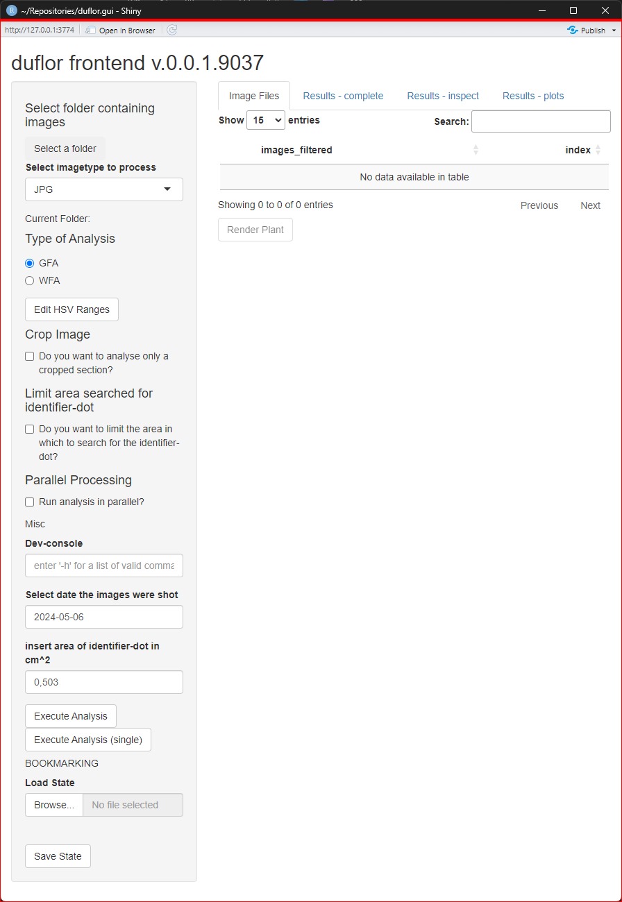 Fig. 1: Overview over the main GUI, with some files already pre-selected.